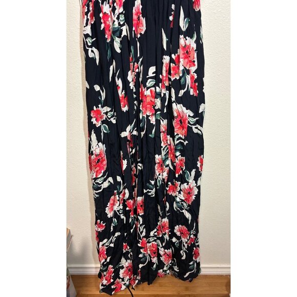 VICI Maxi Dress Business Casual Boho Floral Side Slit Sleeveless Black Sz Medium - Picture 7 of 7